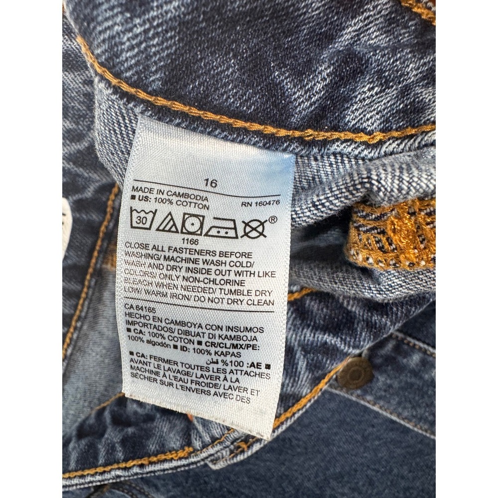 Old Navy Womens Blue Denim Button Front A-Line Knee Length Skirt Size 16 - Picture 5 of 5